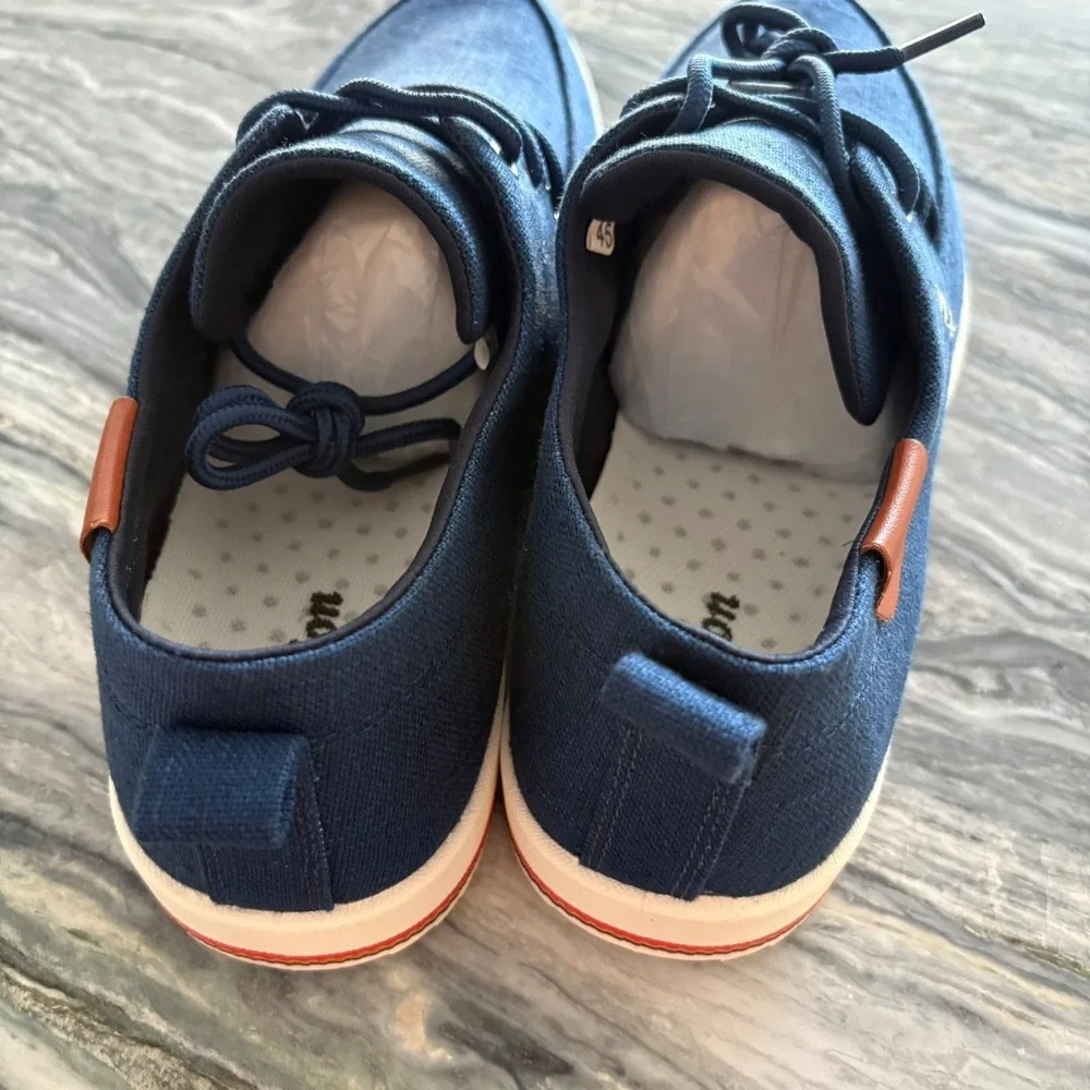 NEW Mens Navy‎ Lightweight Lace-Up Canvas Sneakers Size US 10.5 / 11